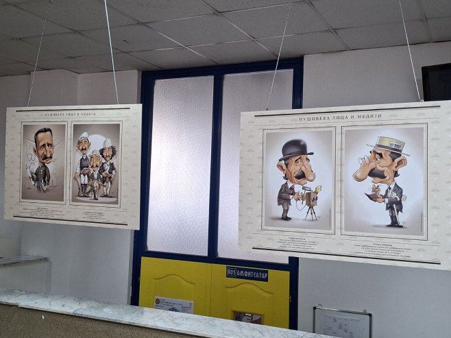 Pale - otvorena izložba karikatura "Nušićeva lica i mediji" - Foto: SRNA