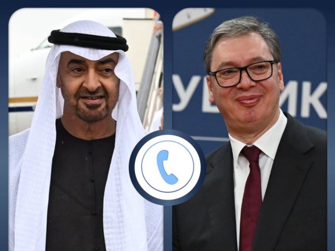 Vučić sa Bin Zajedom o situaciji na Bliskom istoku i unapređenju odnosa Srbije i UAE