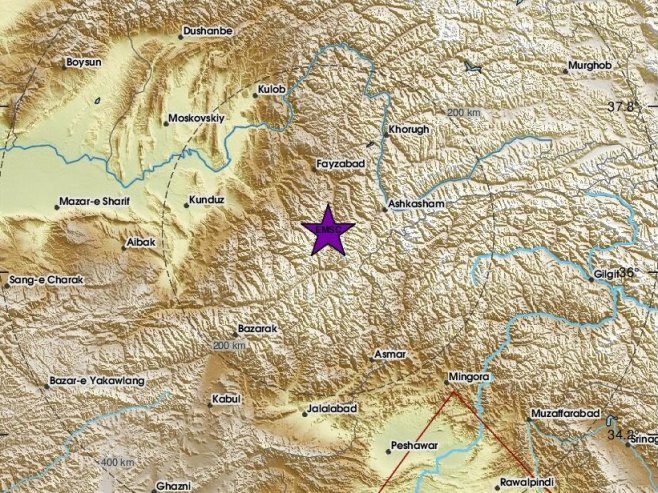 Zemljotres jačine šest stepeni pogodio region Hindukuš