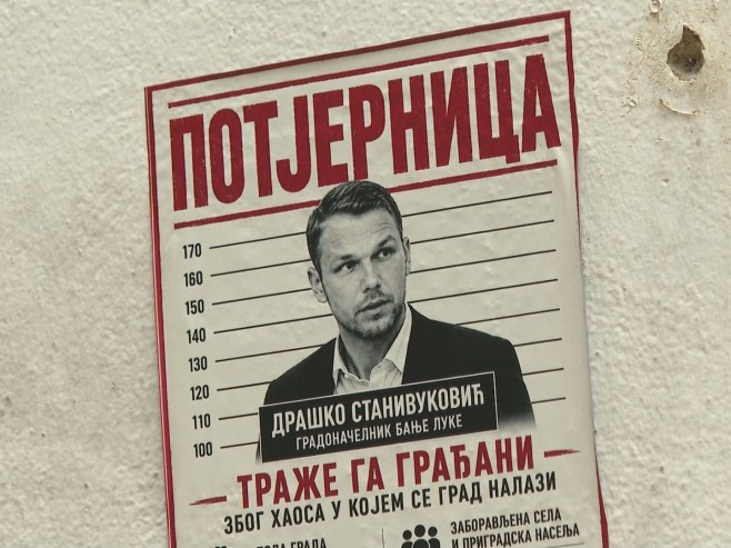 Potjernica za Stanivukovićem; Građani Banjaluke preko plakata traže gradonačelnika