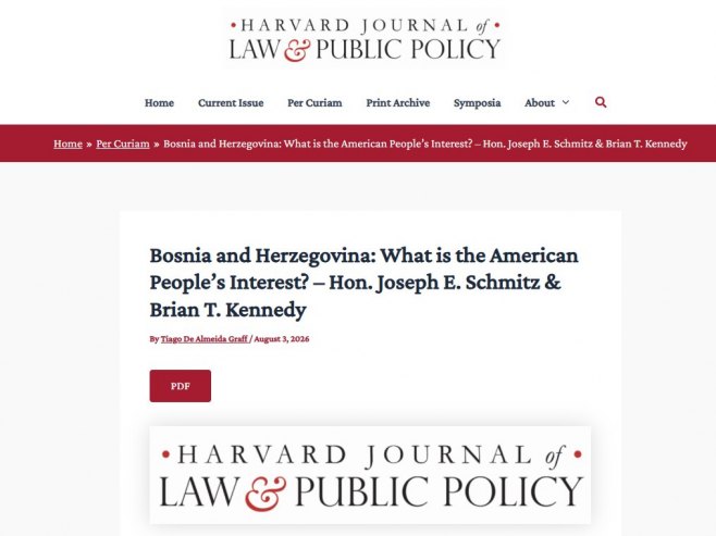 Urednik na Harvard Journal of Law & Public Policy: Ukinuti sve odluke visokih predstavnika; Tramp će u vidu Dodika dobiti prijatelja i saveznika