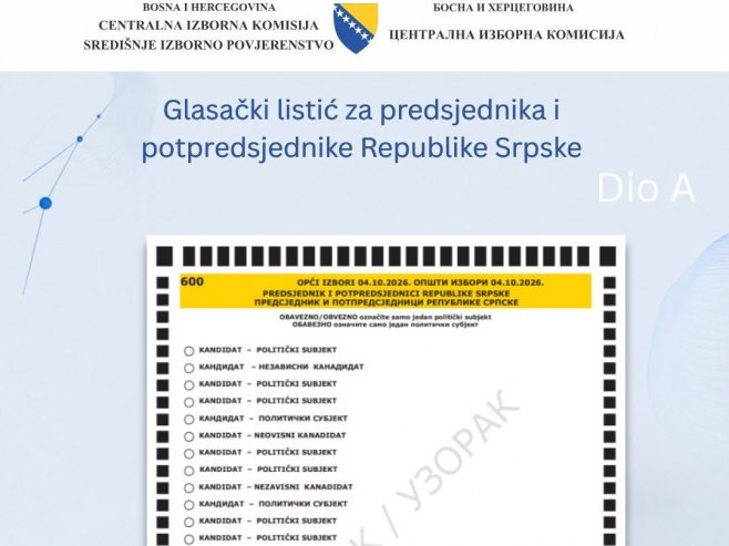 CIK objavio izgled glasačkog listića: Umjesto "iksa" popunjavati kružić