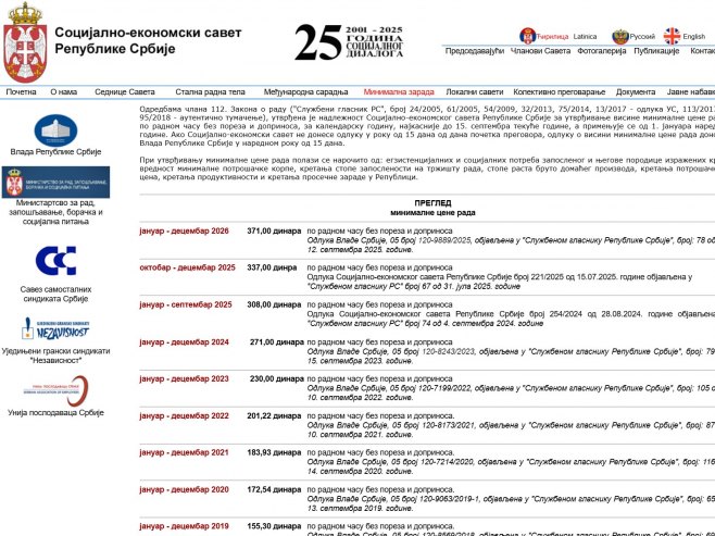U ponedjeljak počinju pregovori o utvrđivanju minimalne cijene rada u Srbiji