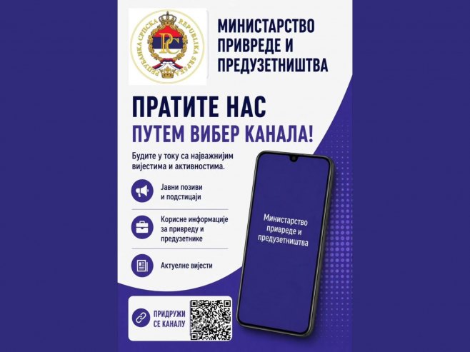 Ministarstvo privrede i preduzetništva pokrenulo zvanični Viber kanal