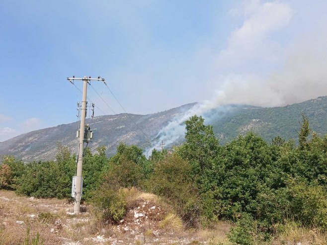 Krak požara u rejonu Željeva kod Trebinja širi se ka obroncima planine Bijela gora (VIDEO)